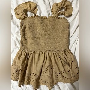 Stretchy Peplum Top with Eyelet Details